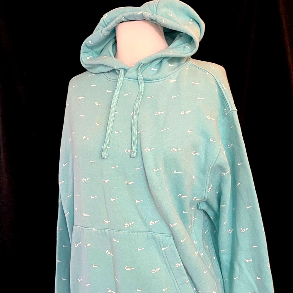 ❤️ Women’s VINTAGE EUC NIKE 1994 Black Tag Hoodie with Logo Pattern Sz M